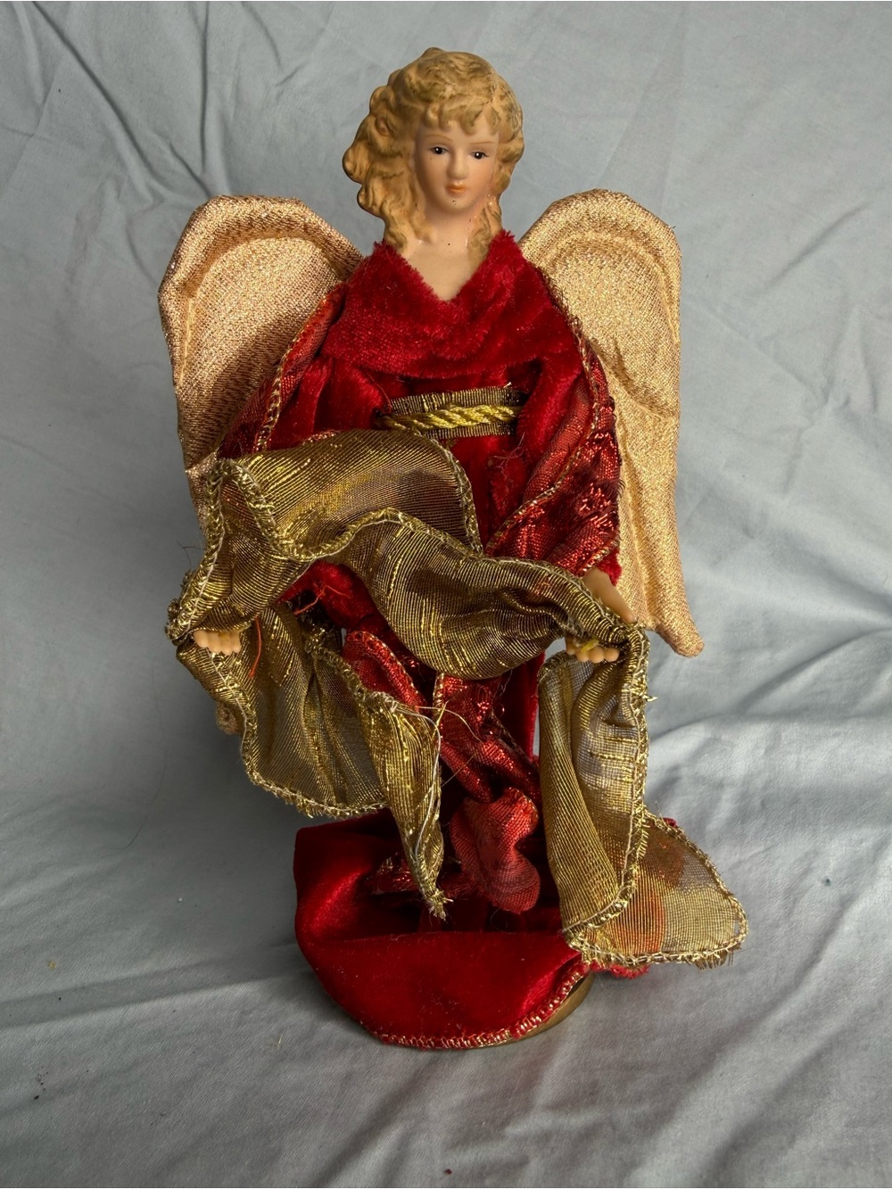 🔥2 for $10🔥 Dan Dee Collectors Choice Standing Christmas Angel 8.5" Red & Gold
